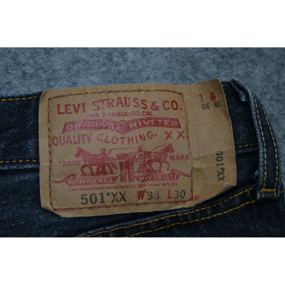 VTG Levi's 501 XX Jeans Mens 36x28 Gray Straight Button Fly Denim Charcoal Wash